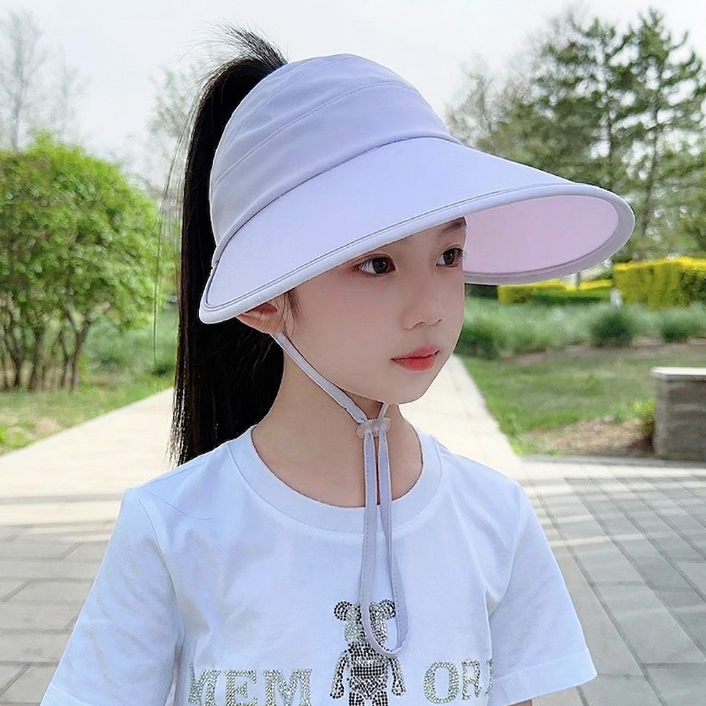 여자 모자 키즈 버킷 아동 썬 캡 여아 아이 초등 학생 바이저 맘 커플 차양 바이저 햇 - 상세 이미지 4