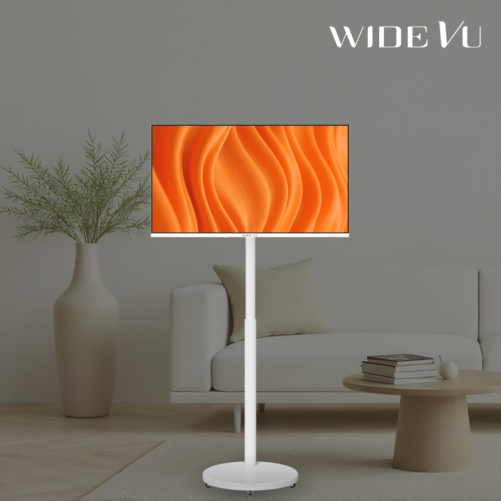 와이드무빙뷰 화이트에디션 삼탠바이미V3 셋트 QLED 60cm(24인치) FHD 스마트 이동식 TV 유압식 높이조절 중소바이미 자가설치 상품 이미지