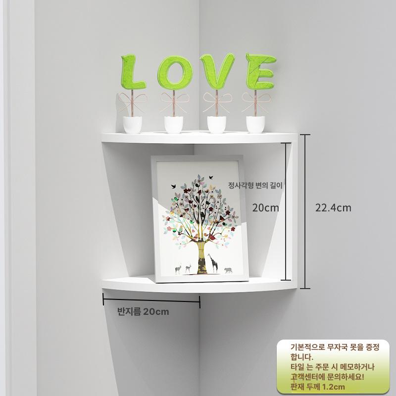 벽걸이 코너선반 주방 욕실 침대 수납장 삼각 가정용 화이트 7칸 20cm - 상세 이미지 5