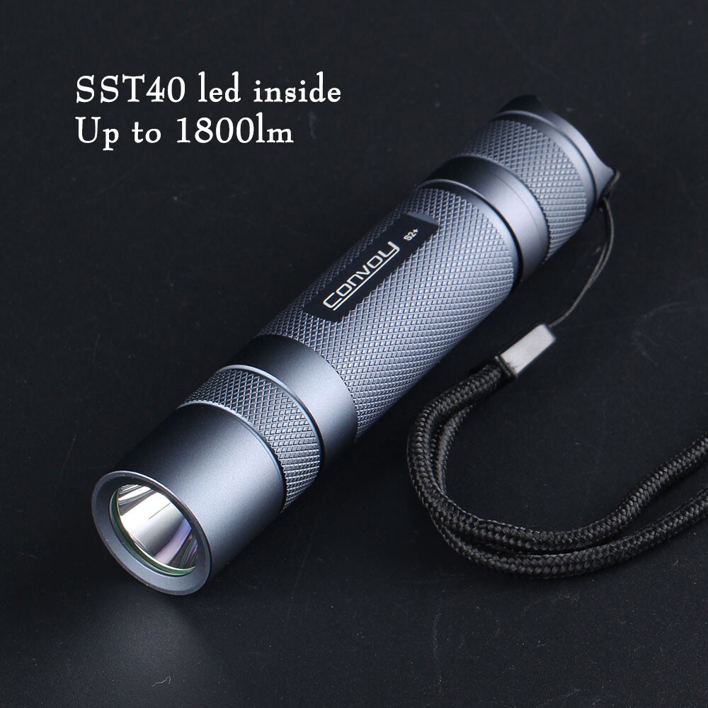 Convoy LED 초강력 18650 손전등 1800 루멘 캠핑 낚시 작업 조명 미니 랜턴 S2 Plus SST40 1 손전등 배터리 충전기 없이 세트로 찍으셔야 - 상품 이미지