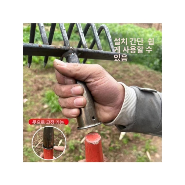 튼튼한 토양 뒤집기 갈고리 삼지창 쇠스랑 농사용 손잡이없음 범용 1.2 나무 손잡이 - 상세 이미지 3