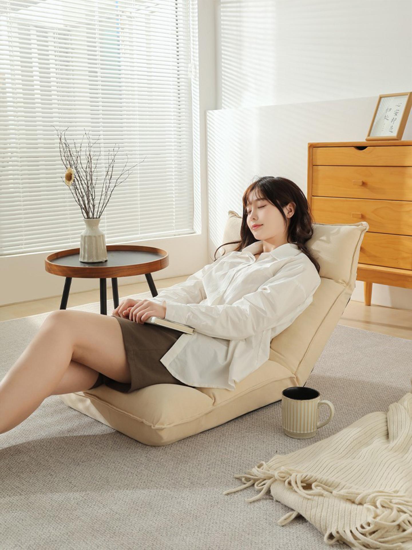 등받이 좌식의자 일본식 다다미 침실 접이식 싱글 소형소파 - 상세 이미지 2