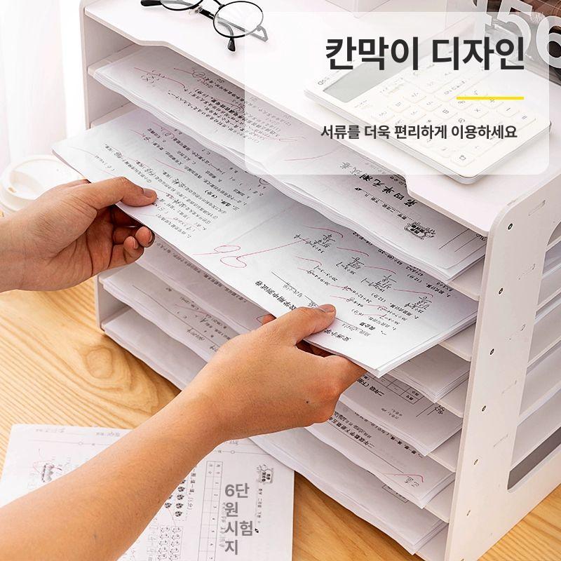수납함 서류꽂이 사무용 선반 문서 아크릴 사무실 정리 다층 서랍식 파일꽂이 홀더 - 상세 이미지 3