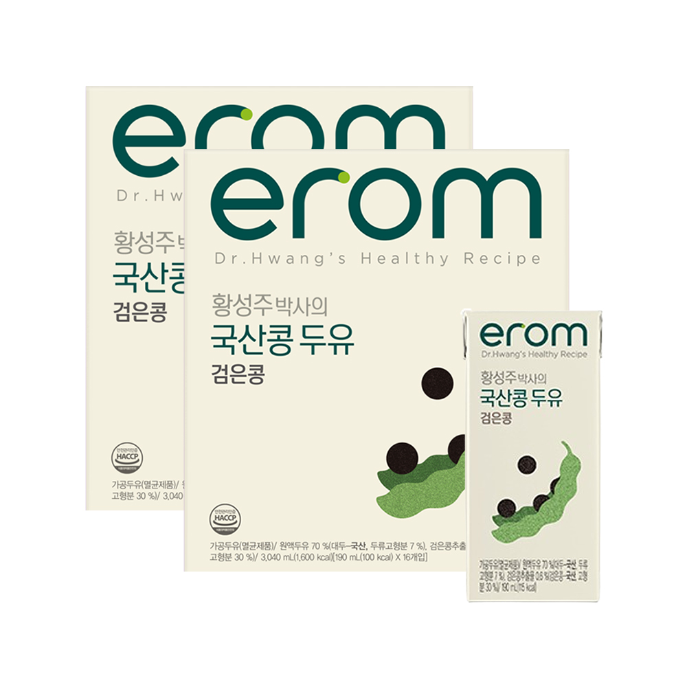 이롬두유 황성주박사의 국산콩두유 검은콩두유, 190ml, 32개 - 상품 이미지