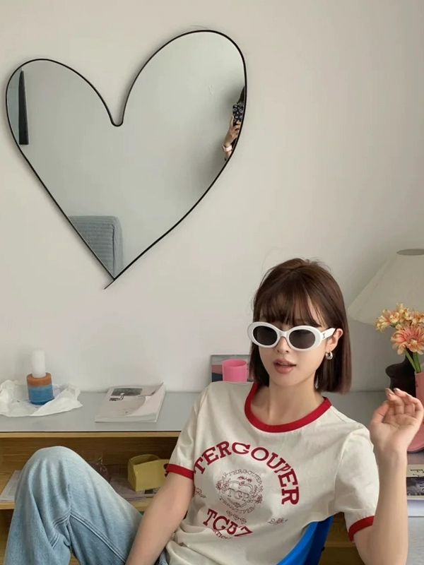 비정형 벽거울 불규칙 디자인 미러 벽장식용 하트거울 인테리어거울 빈티지 - 상세 이미지 5