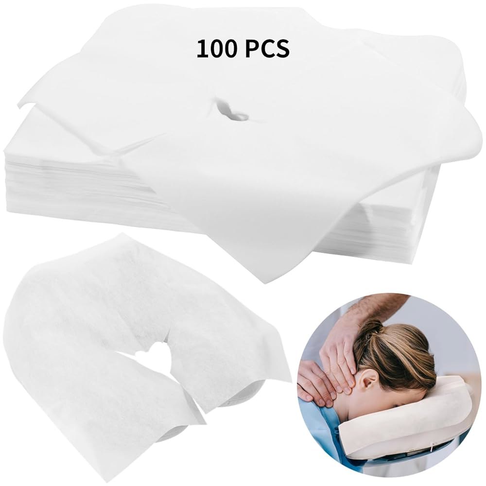 DIMEGON 100PCS 일회용 얼굴 거치대 커버, 마사지 헤드레스트 침대 쿠션 스킨케어 미용실용 전문 의자 페이스 커버 - 상세 이미지 2