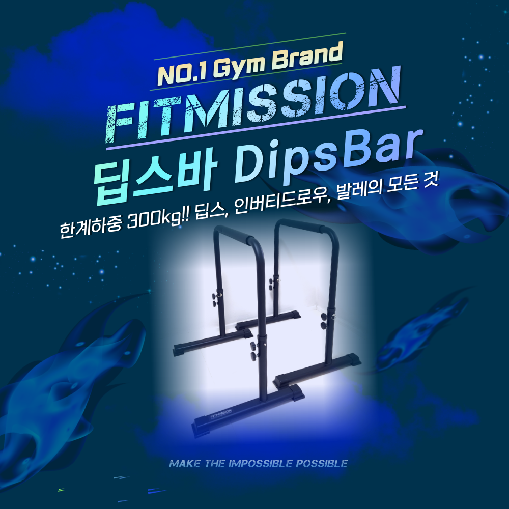 피트미션 높이조절 딥스바 딥스기구 가정용 평행봉 딥프레스 발레봉 이퀄라이저바 인버티드로우 이미지 6