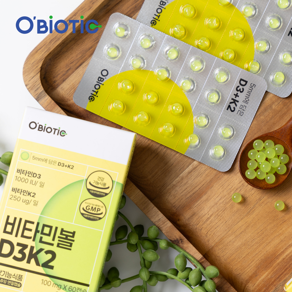 오바이오틱 비타민볼 D3K2 60정 2개월분 1개 뼈건강 관절영양제 - 상품 이미지
