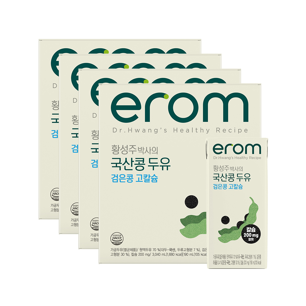 이롬 황성주박사의 국산콩두유 검은콩고칼슘두유 검은콩고칼슘, 190ml, 64개 - 상품 이미지