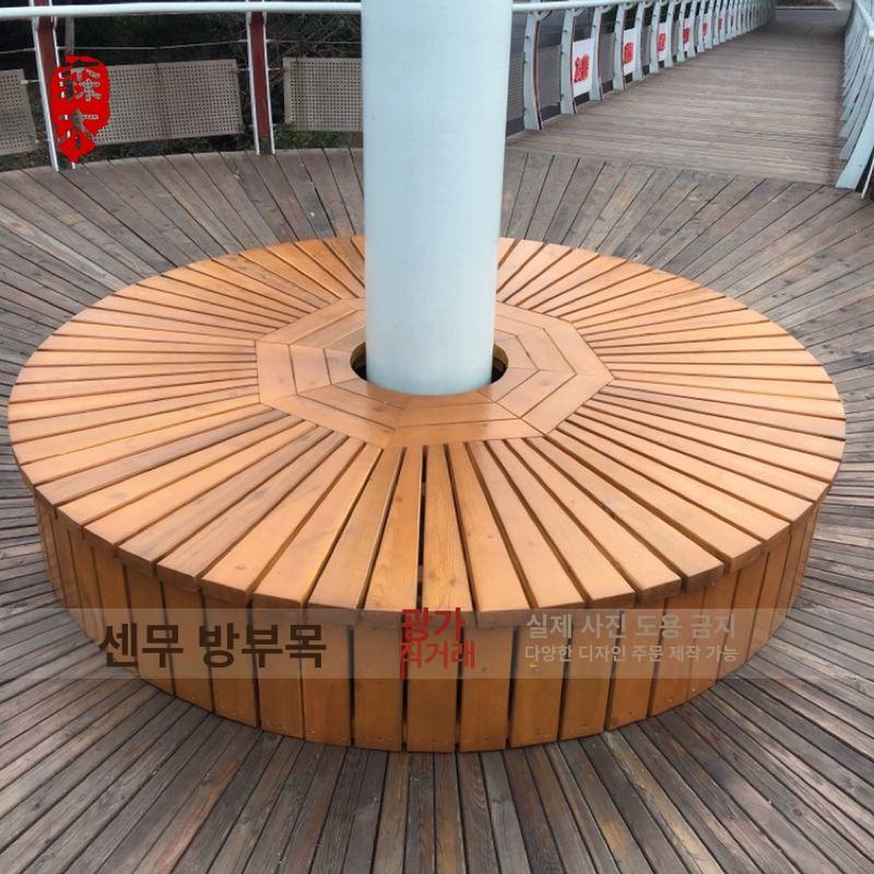 공원 원형벤치 나무 둘레 벤치 가로수 쉼터 야외 [등받이 있음] 외경 1.7m 내경 0.8m - 상세 이미지 3