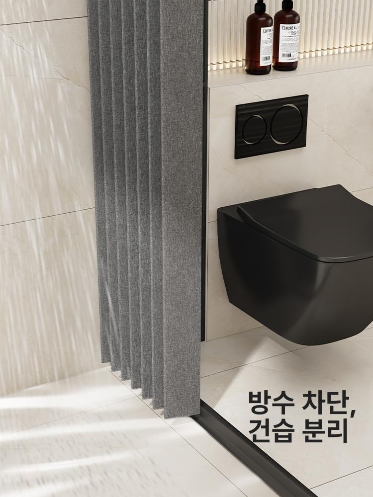 방수 욕실커튼 접이식 자바라 간이 욕조 칸막이 가리개 화장실 가림막 분리 - 상세 이미지 5