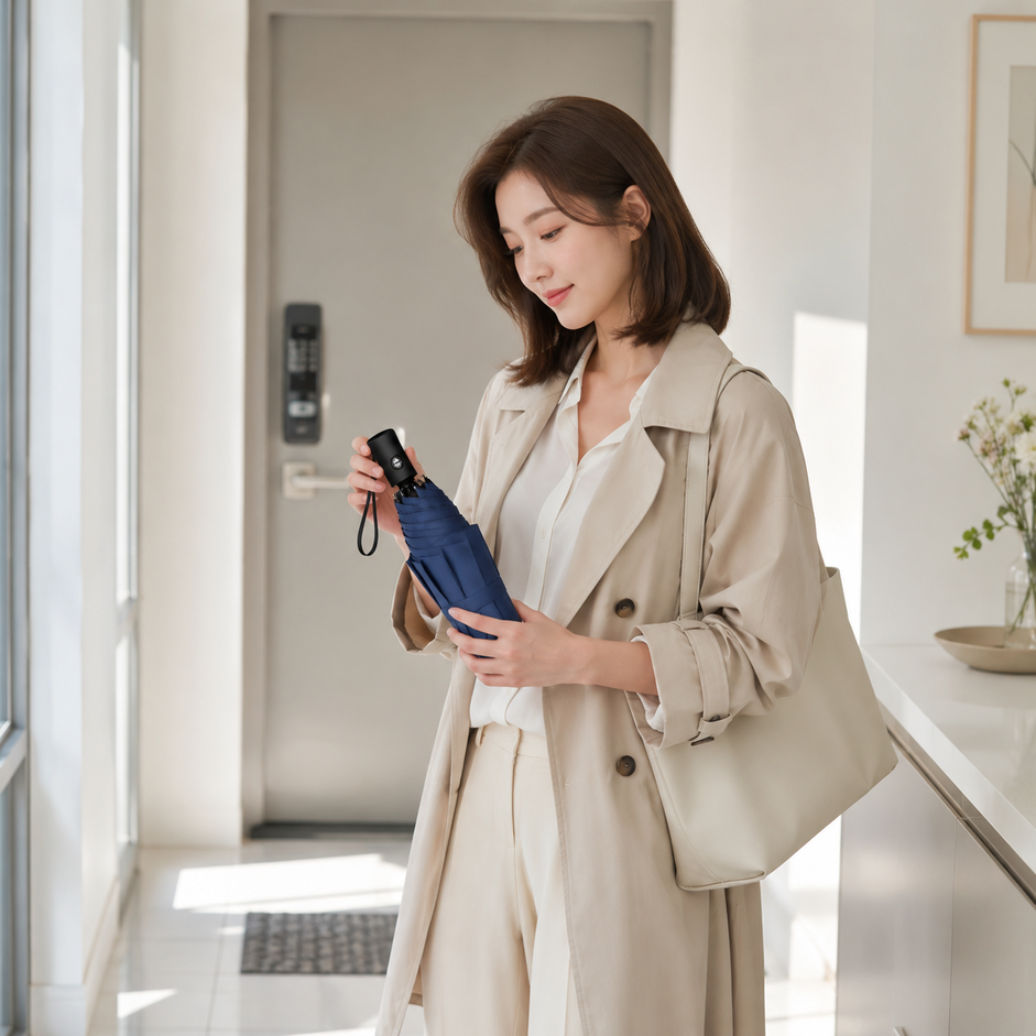 데일리콤프 UV 자외선차단 3단 자동 우양산 암막 접이식 우산 양산 겸용 이미지 8