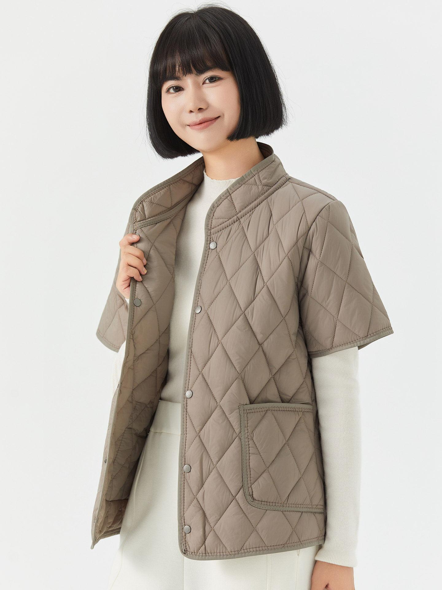 할머니겨울옷 누빔 중년여성 빅사이즈 플리스 카키 아줌마옷 경량 반팔패딩조끼 - 상품 이미지