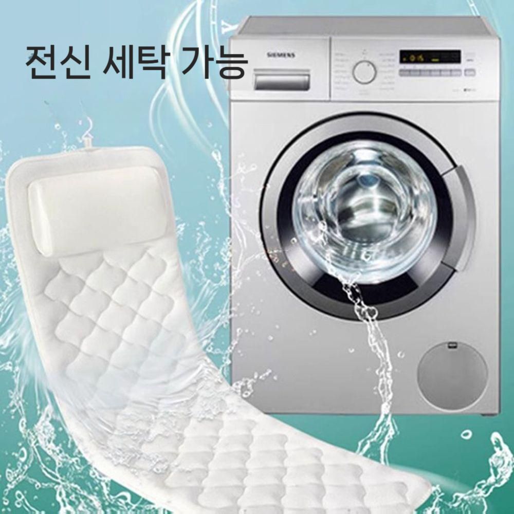 욕조 반신욕 등받이 휴식 욕실소품 칫솔꽂이 지지대 상반신 메쉬 욕실소품걸이 치간칫솔꽂이 핑크(흡입컵 6개) - 상세 이미지 3