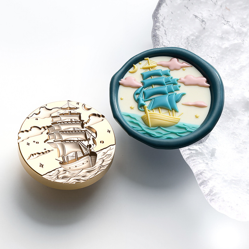 실링왁스 인장 스탬프 해류 별바다 항해 테마 항로, (3cm) - 상품 이미지