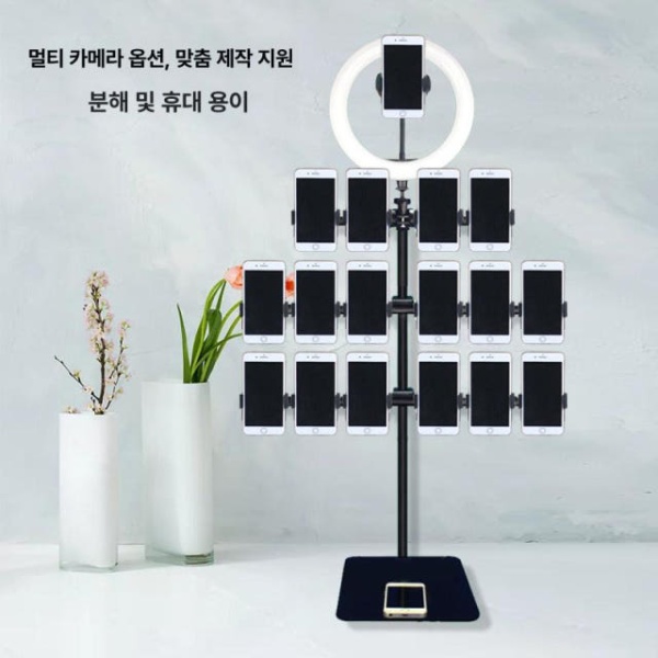 고급 탁상용 스마트폰 촬영 태블릿 다중 거치대 진열대용 충전 1칸 4대 - 상세 이미지 5