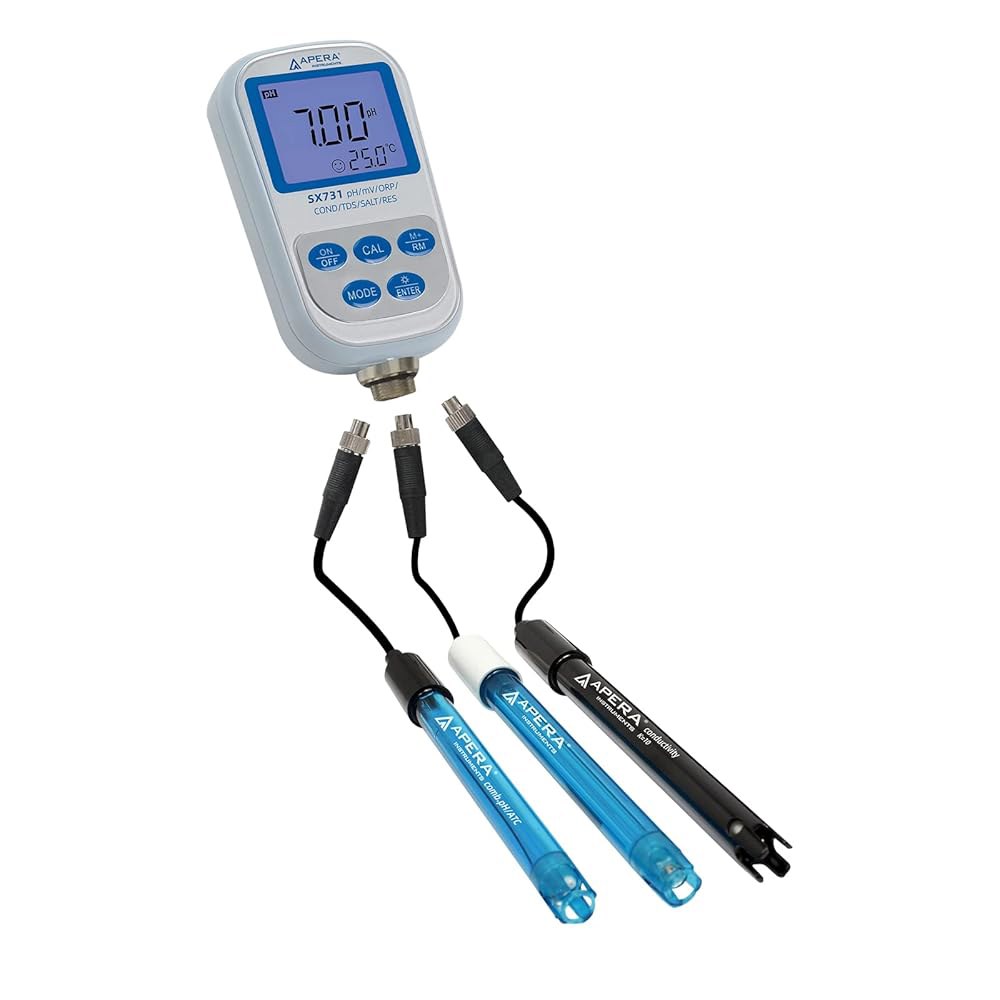 아페라 인스트루먼트 SX731 pH /ORP / 전도성 TDS 염도 저항성 휴대용 멀티파라미터 미터 키트, 실버 pH/ORP - 상품 이미지