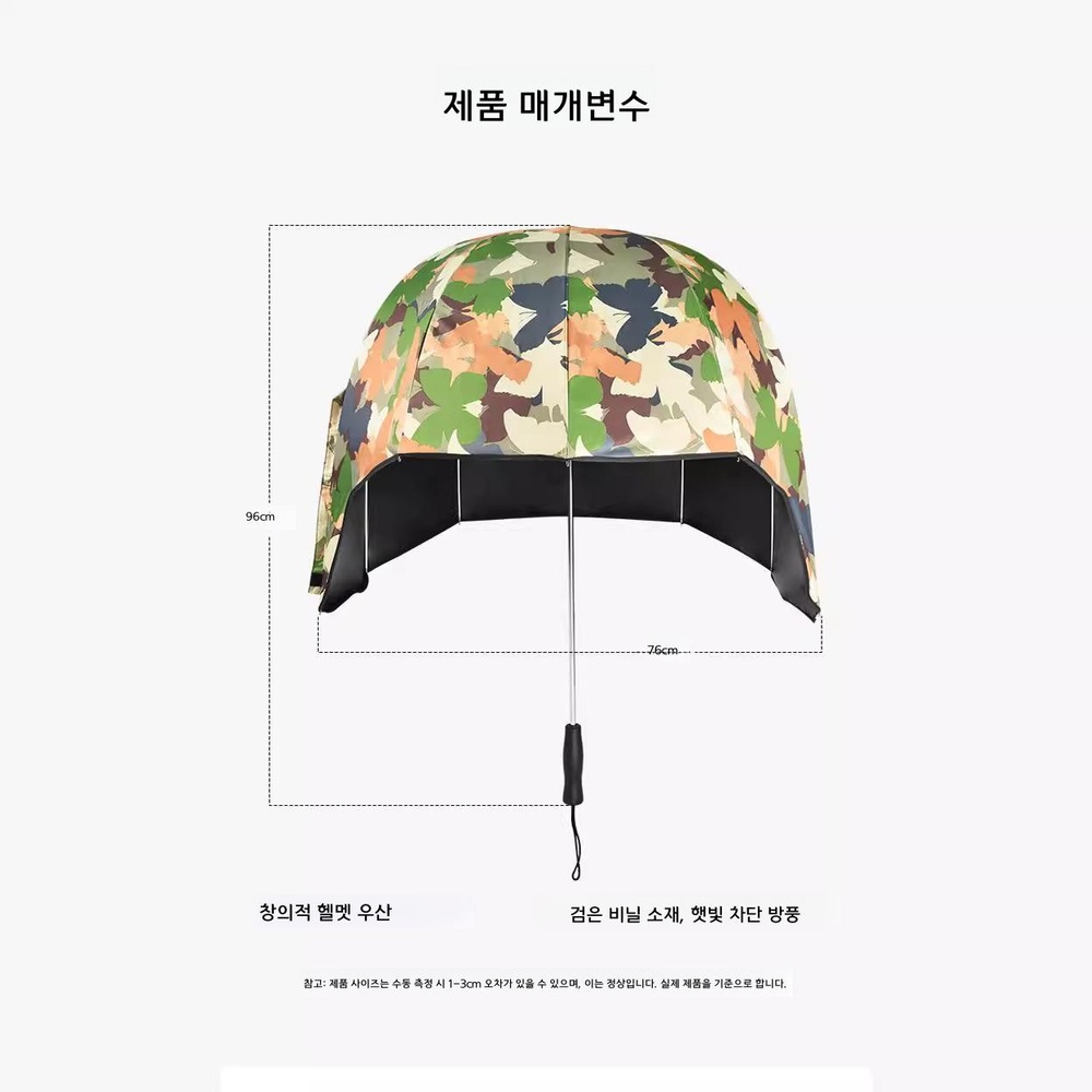 오토바이 헬멧 햇빛가리개 우산 배달 라이더 자외선 차단 썬바이저 나비 블랙 비닐 기본 - 상세 이미지 4
