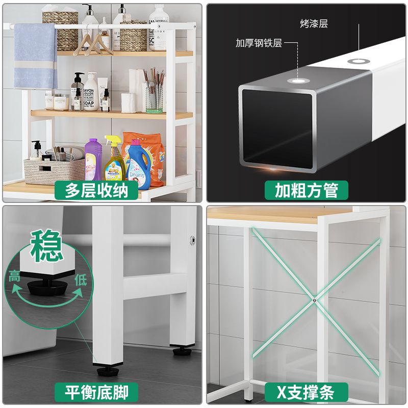정리대 창고 베란다 앵글선반 드럼세탁기 조립식 세탁기장 철제선반 수납장 거실 메탈선반 틈새 - 상세 이미지 5