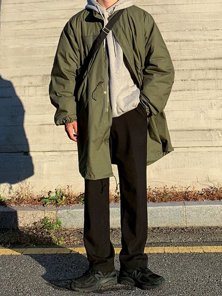 개파카 바람막이 점퍼 미군 롱야상 피쉬테일 캐주얼 후드 코트 남자야상사파리 가을 재킷 남성 그린 M - 상세 이미지 4