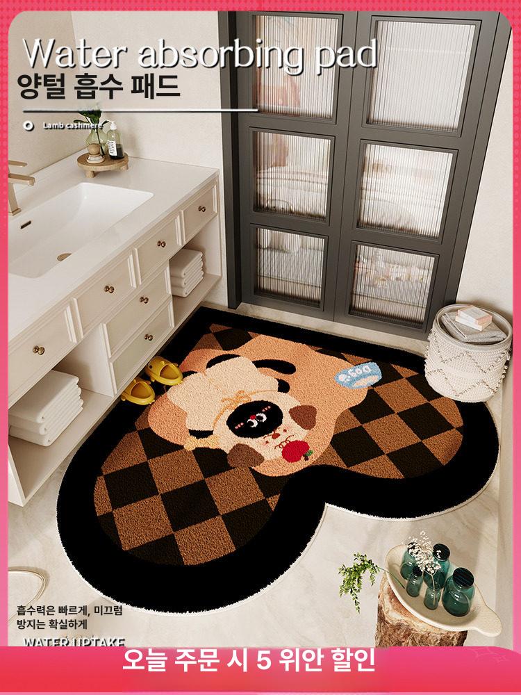 하트발매트 화장실 욕실 앞 주방 바닥 물흡수 - 상세 이미지 2
