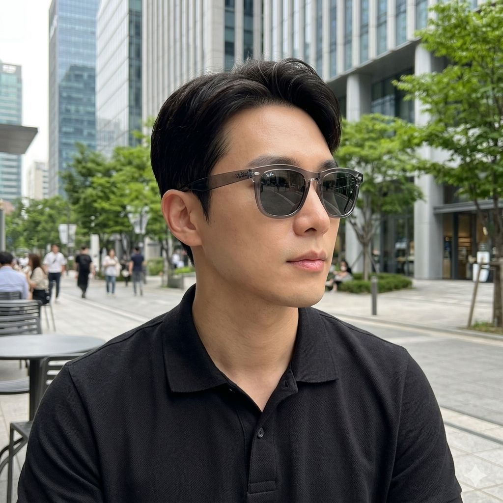 레이벤 RB4260D 645087 빅사이즈 얼굴 큰 남자 가벼운 뿔테 대두 그레이 선글라스 - 상세 이미지 2