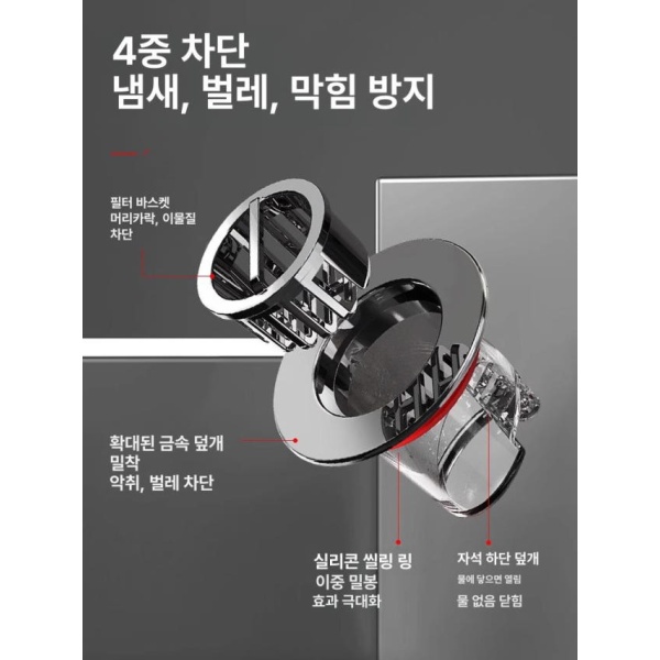 강력한 화장실 하수구 배수구 트랩 날파리 베란다 차단 세탁기 밀폐 플라스틱 캡 1개 - 상세 이미지 3