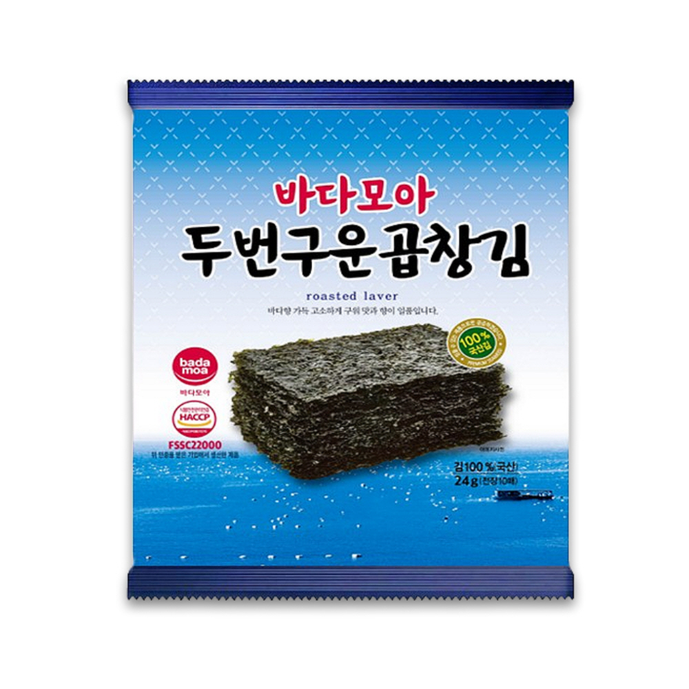 바다모아 단맛이 나는 무조미 두번 구운 곱창김 50매 - 상품 이미지