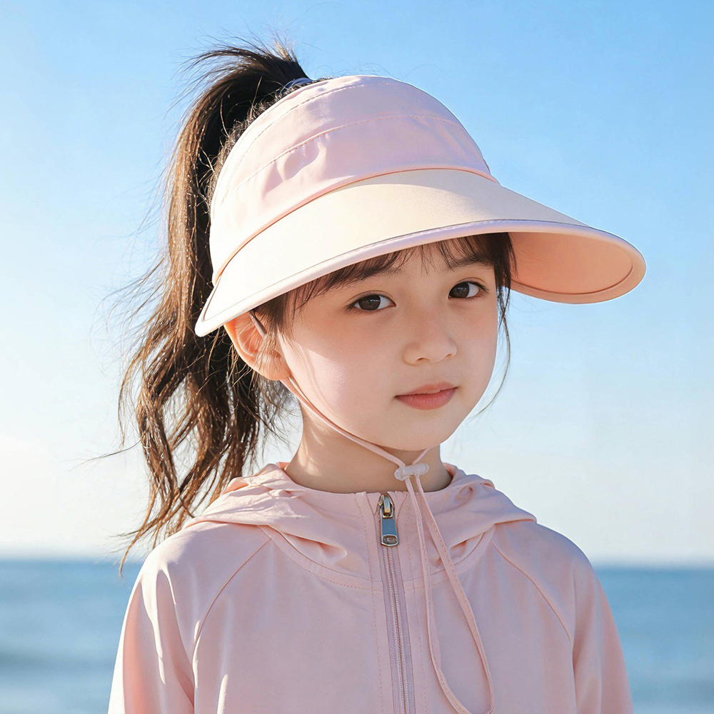 여자 모자 키즈 버킷 아동 썬 캡 여아 아이 초등 학생 바이저 맘 커플 차양 바이저 햇 - 상세 이미지 2
