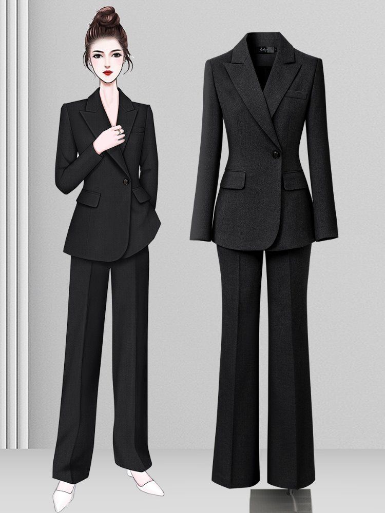 공무원 면접 변호사 관리자 작업복 통근 유니폼 세라복 졸업사진 세트 네이비 반팔 병원 교복 - 상세 이미지 3