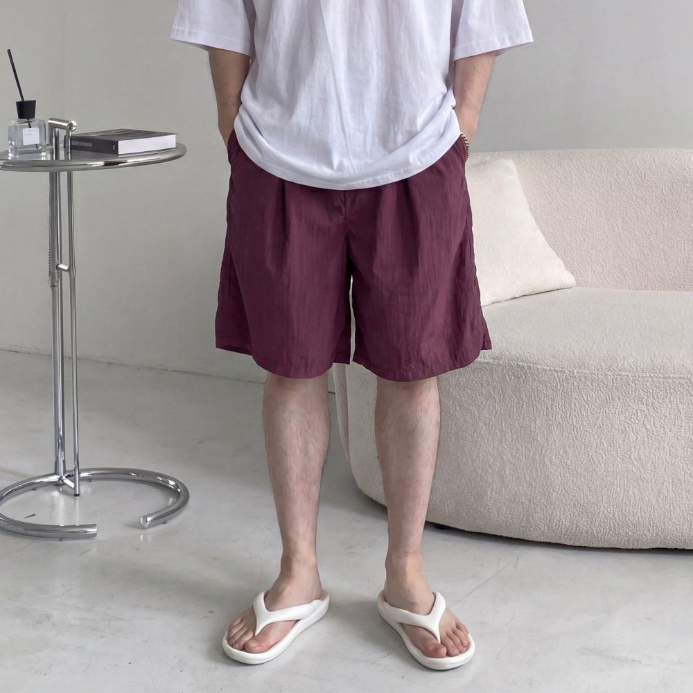 남자 여름 나일론버뮤다팬츠 피그먼트 워싱 5부반바지 - 상품 이미지