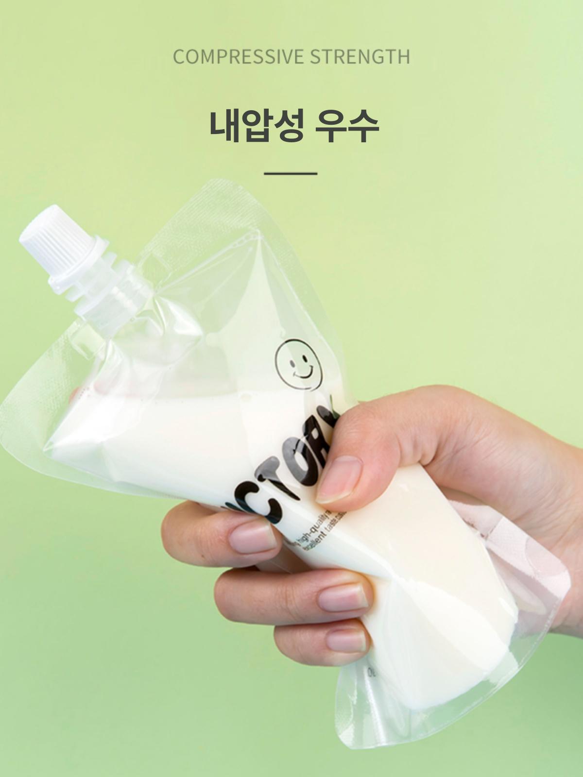쉐이크 파우치 일회용 쥬스팩 투명타입 포장 용기 소분 카페 클리어 개 - 상세 이미지 4