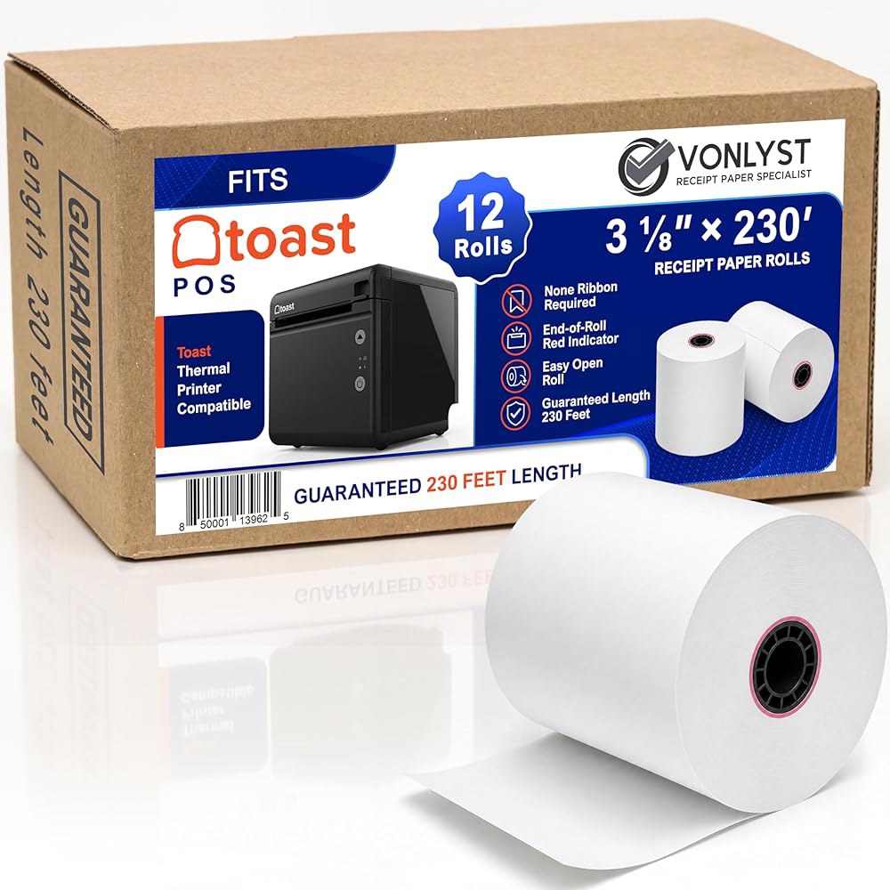 토스트 TP200 영수증 프린터 판매 지점용 Vonest Thermal 용지 롤(12롤) 12 - 상품 이미지