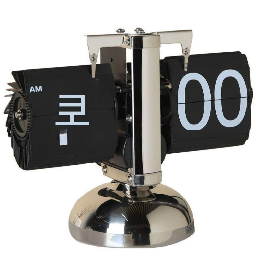 자동넘김 무소음 집들이선물 달력 탁상시계 탁상용 앤틱 알람시계 플립시계 디지털 LED 전자 - 상품 이미지