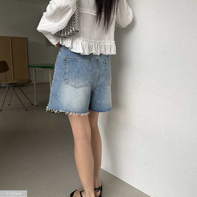 리모르 내추럴 워싱 4부 데님 숏팬츠 1col S,M,L 봄 여름 데끼 반바지 제이플로우 이미지 7