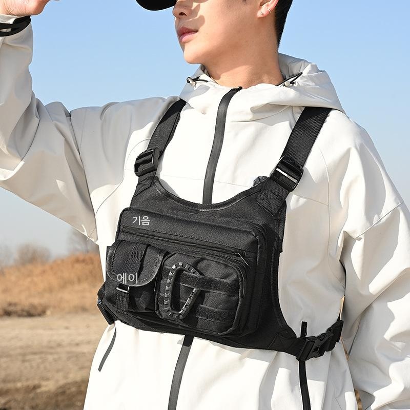 아웃도어 러닝 체스트백 사이클링 베스트 백팩 블랙 - 상세 이미지 2