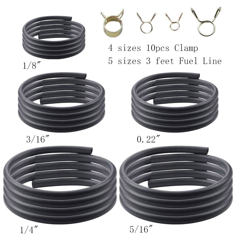 AloneGoer 3피트 1/8인치 3/16인치 0.22인치 1/4인치 5/16인치 ID 연료 라인 튜브 호스 가와사키 EZGO 스노모바일 잔디깎이 트랙터 자전거 스쿠터 ATV - 상세 이미지 2