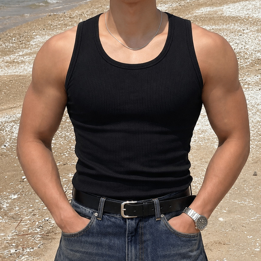 1+1+1 머슬핏나시 남자민소매티 남자골지나시 이미지 6