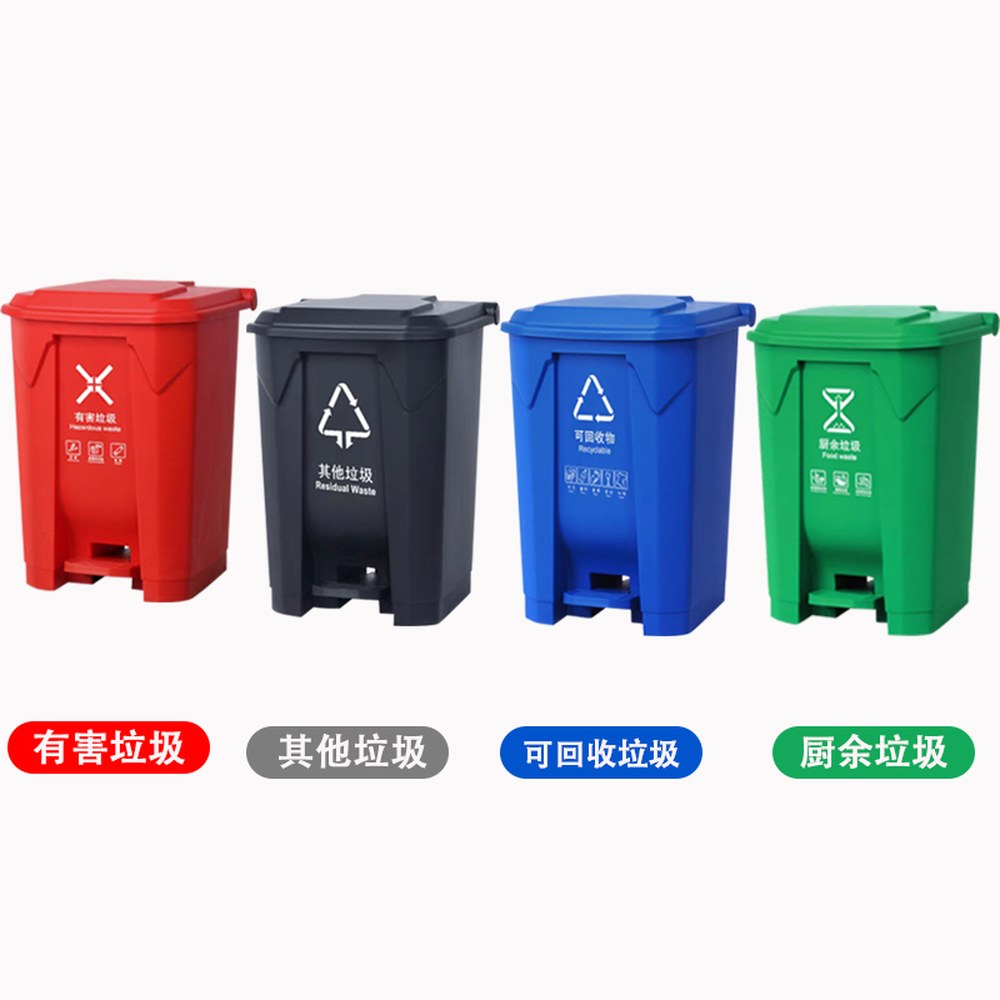페달 휴지통 100L 위생 광장 공원 음식점 캠핑장 펜션 발판형 노랑뚜껑 20L 그레이 그레이 커버 - 상세 이미지 3