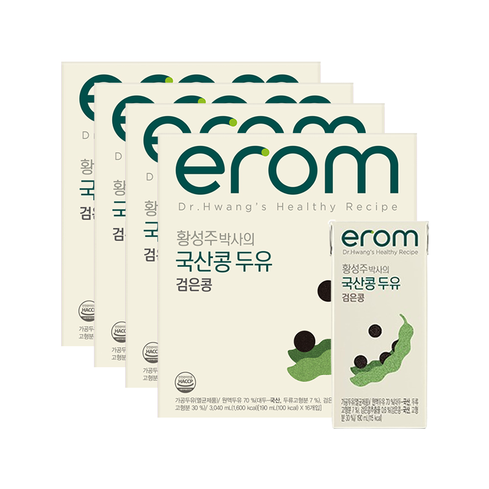 이롬두유 황성주박사의 국산콩두유 검은콩두유, 190ml, 64개 - 상품 이미지