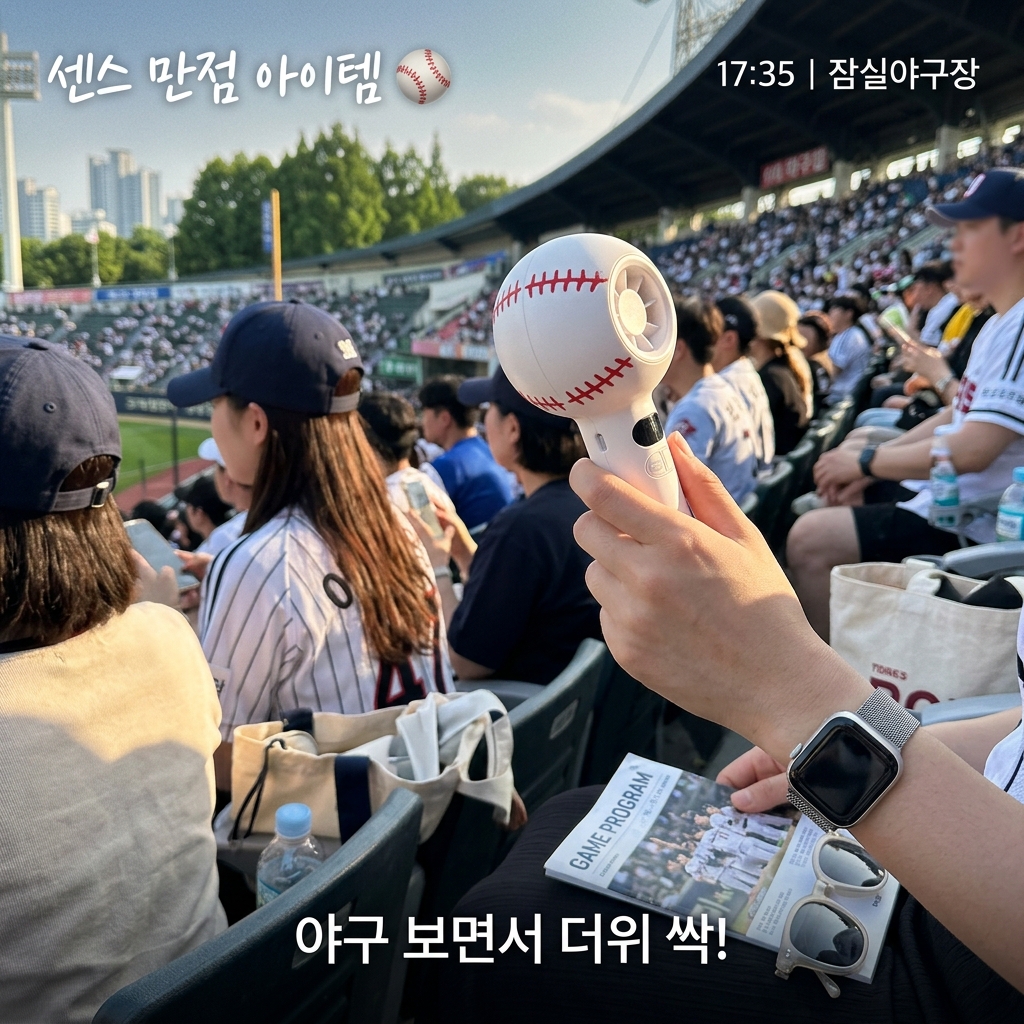 아이워너 베이스볼 휴대용 선풍기 HZ-89 야구공 손풍기 미니 핸디 선풍기 - 상세 이미지 3