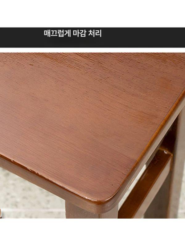 나무 원목식탁의자 호두색 다이닝 북유럽 카페 업소용 사각 인테리어 커피색 레트로 - 상세 이미지 4
