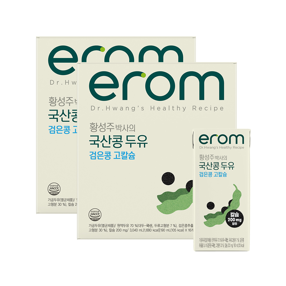 이롬 황성주박사의 국산콩두유 검은콩고칼슘두유 검은콩고칼슘, 190ml, 32개 - 상품 이미지