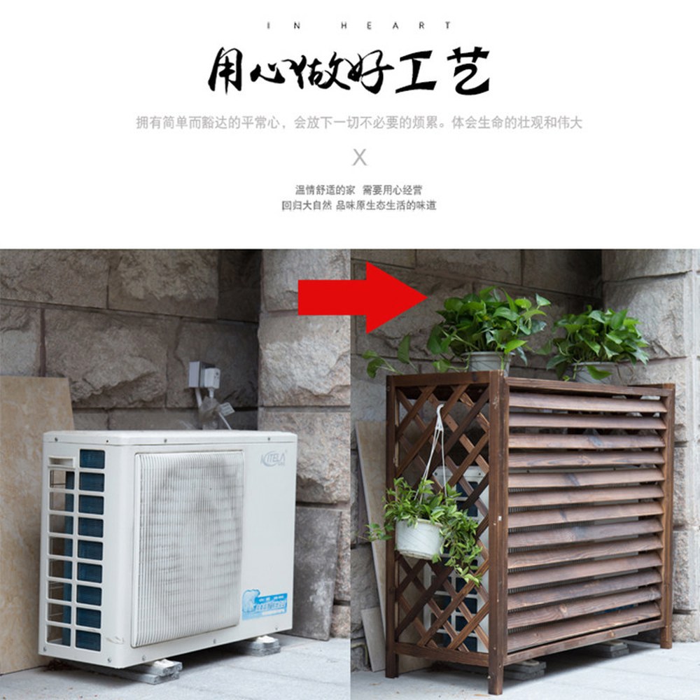 우드 에어컨 실외기 덮개 우드커버 학원 소나무 나무 실외기커버 유광 탄화색 방충망 보일러 1 유광 페인트로 자에게 연락하다 중등의 - 상세 이미지 2