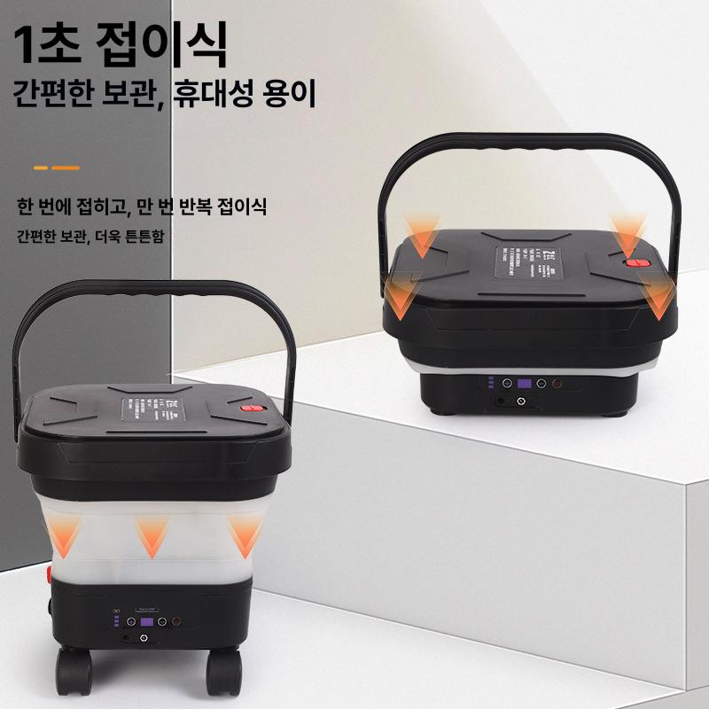 휴대용 접이식 고압 세차기 대용량 물통 세차 워터건 6-in-1 표준 노즐 7개 세트 블랙화이트 775 구리 코어 대형 모터 36Bar 최대 압력 300W 고출력 - 상세 이미지 2