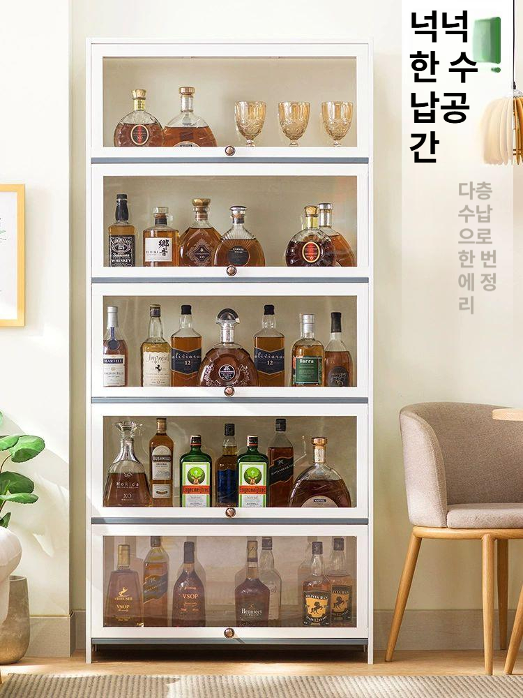 거실장 술 장식장 거실 인테리어 와인 진열 수납장 위스키 진열장 - 상세 이미지 3