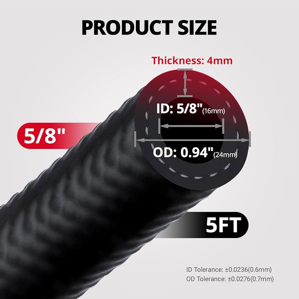 이블 에너지 5/8인치 연료 호스 라인 5FT NBR 고무 푸시 잠금 4개와 스트레이트 SAE 30R7 150PSI 3/8 5Ft - 상세 이미지 2