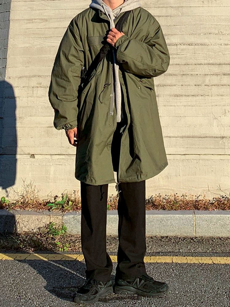 개파카 바람막이 점퍼 미군 롱야상 피쉬테일 캐주얼 후드 코트 남자야상사파리 가을 재킷 남성 그린 M - 상세 이미지 2