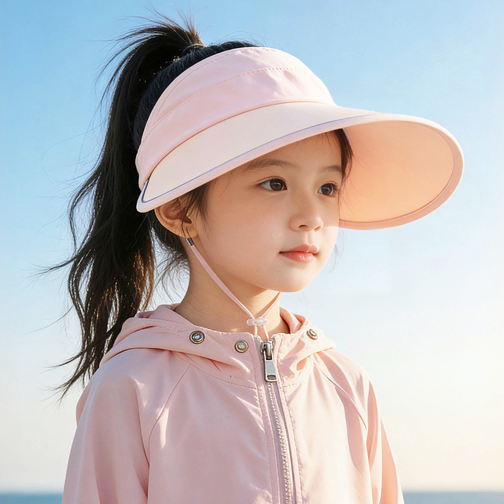 여자 모자 키즈 버킷 아동 썬 캡 여아 아이 초등 학생 바이저 맘 커플 차양 바이저 햇 - 상세 이미지 5