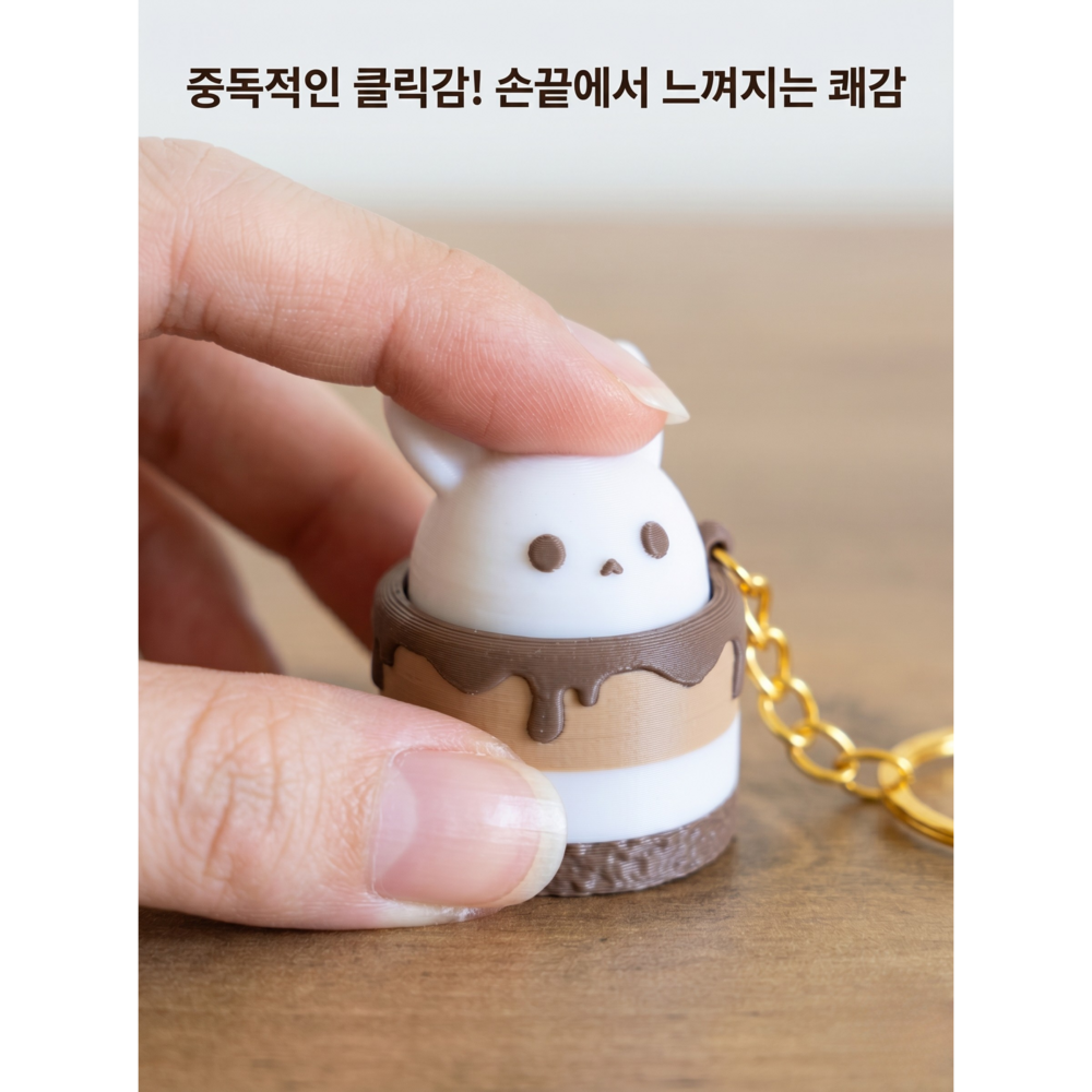 피젯클리커 키캡 클릭감 중독성 딸깍이 집중력 향상 귀여운 토끼 - 상세 이미지 2